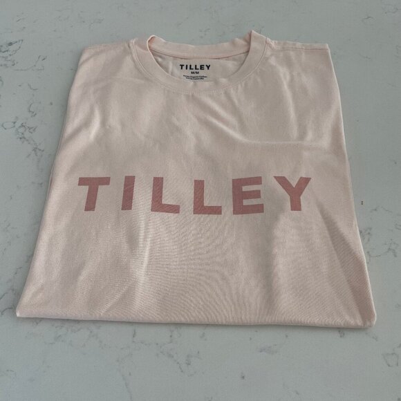 Tilley SS Casual Boyfriend Cut 100% Organic Cotton Tee Shirt Pink/Rose Sz M NIB - Picture 1 of 8
